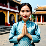 Professional Portrait**

"A confident young woman, fully clothed in a stylish yet modest Áo dài (Vietnamese traditional dress), stands in front of the iconic landmark of Hội An ancient town at daytime. The setting is a sunny day with beautiful natural light. Her expression is warm and inviting. Perfect anatomy, correct proportions, well-formed hands, proper finger count, natural body proportions, professional photography, high quality, safe for work, appropriate content, family-friendly."

**