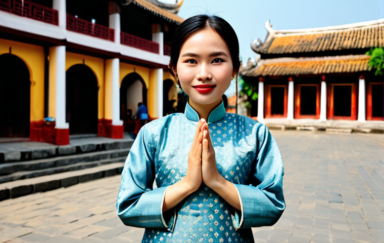 Professional Portrait**

"A confident young woman, fully clothed in a stylish yet modest Áo dài (Vietnamese traditional dress), stands in front of the iconic landmark of Hội An ancient town at daytime. The setting is a sunny day with beautiful natural light. Her expression is warm and inviting. Perfect anatomy, correct proportions, well-formed hands, proper finger count, natural body proportions, professional photography, high quality, safe for work, appropriate content, family-friendly."

**